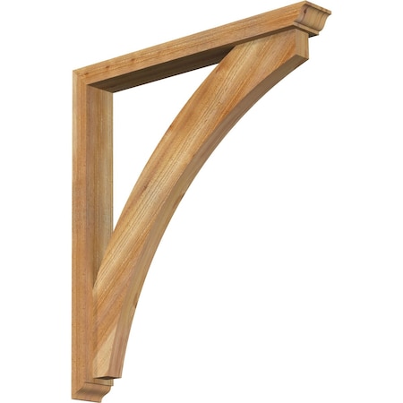 Ekena Millwork Thorton Traditional Rough Sawn Bracket w/ Offset Brace, Western Red Cedar, 4"W x 30"D x 34"H BKT0402X30X34THR01RWR